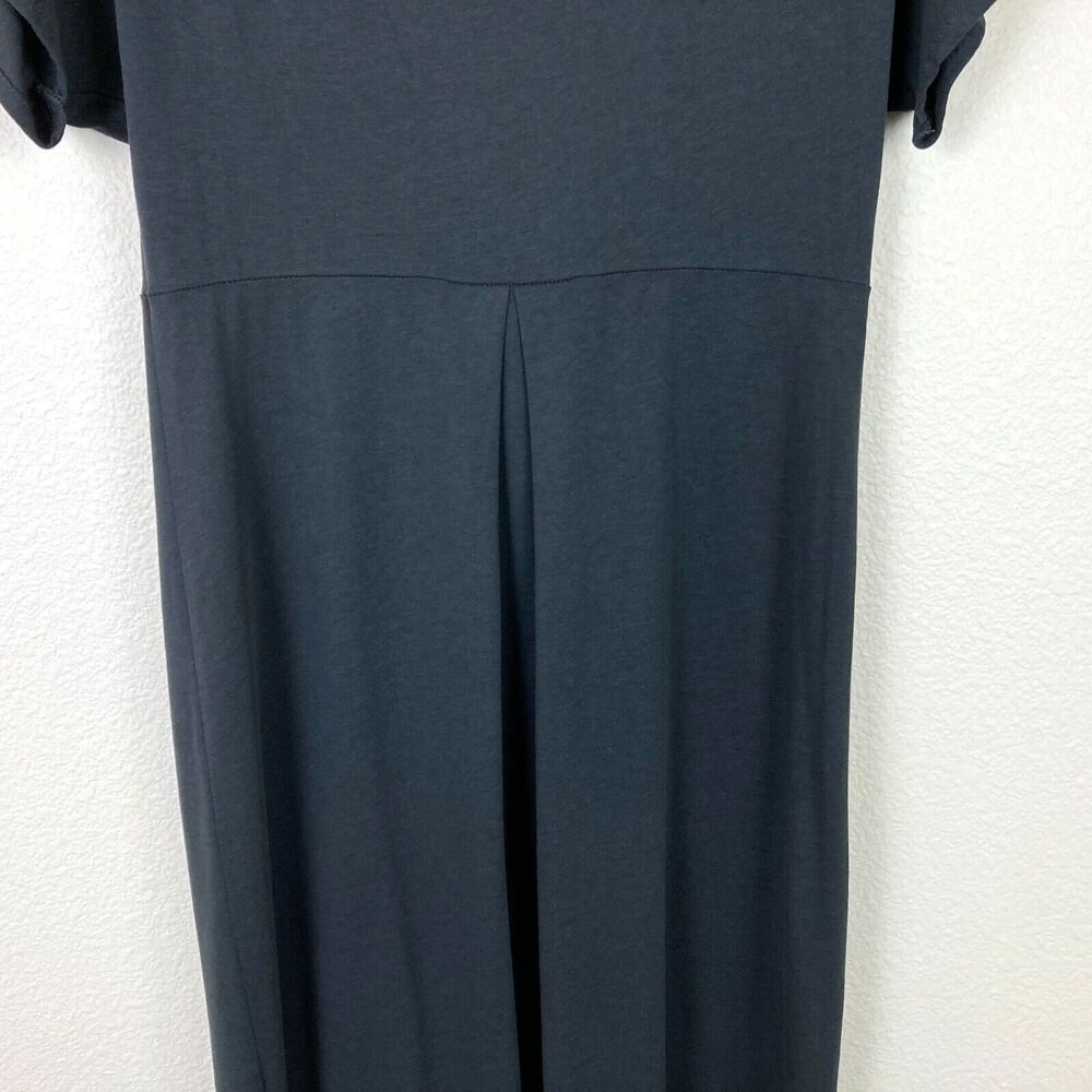 Massimo Dutti Empire Waist Dress Size S - M Dark Gray Scoop Neck Flutter Sleeves - Picture 6 of 7